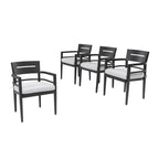 Outdoor Patio Dining Chairs, Tapered Feet (Set of 4) - Ember Black