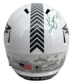 LeSean McCoy Signed/Inscr Eagles Salute To Service Full Size Replica Helmet PSA2