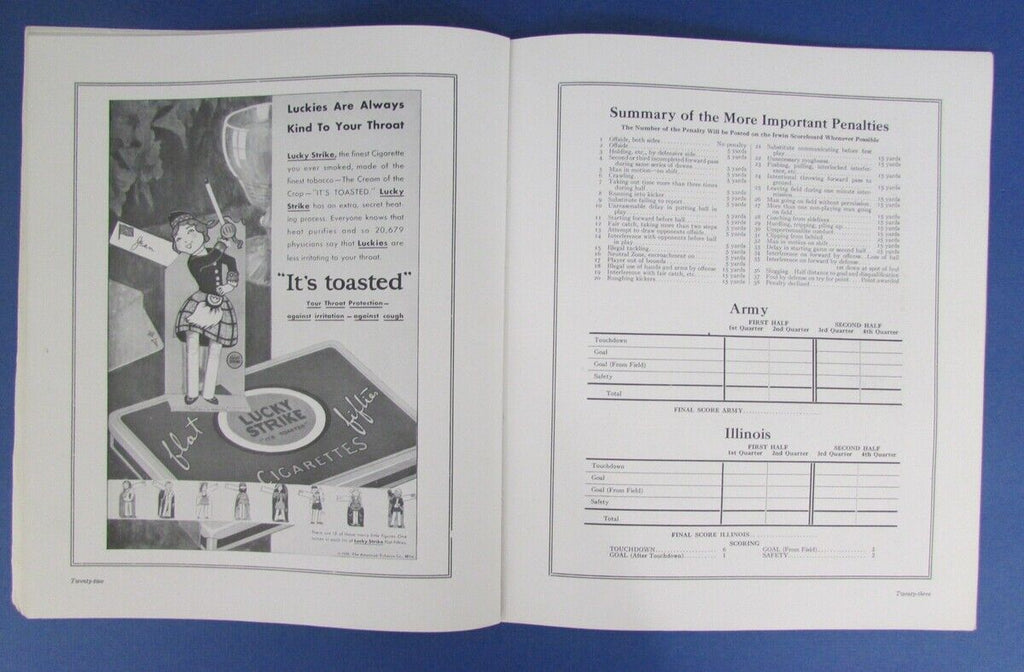 1930 Army vs. Illinois College Football Game Program at Yankee Stadium 122902