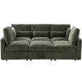 Modern Modular U-Shaped Sofa Bed With Movable Ottoman, USB Ports, Phone Holder