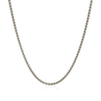 Sterling Silver Rhodium Plated Wheat Chain 1.3mm