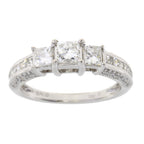 1.50ct Diamond 3 Stone Ring 14KT White Gold