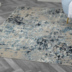 Sevita Distressed Abstract // Blue + Beige