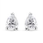 14K White Gold 1/2 Cttw Pear Shape Solitaire Lab Grown Diamond Stud Earrings (F-G Color, VS2-SI1 Clarity)