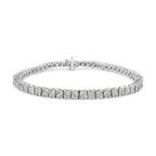 .925 Sterling Silver 1.0 Cttw Diamond Square Frame Miracle-Set Tennis Bracelet (I-J Color, I3 Clarity) - 7"