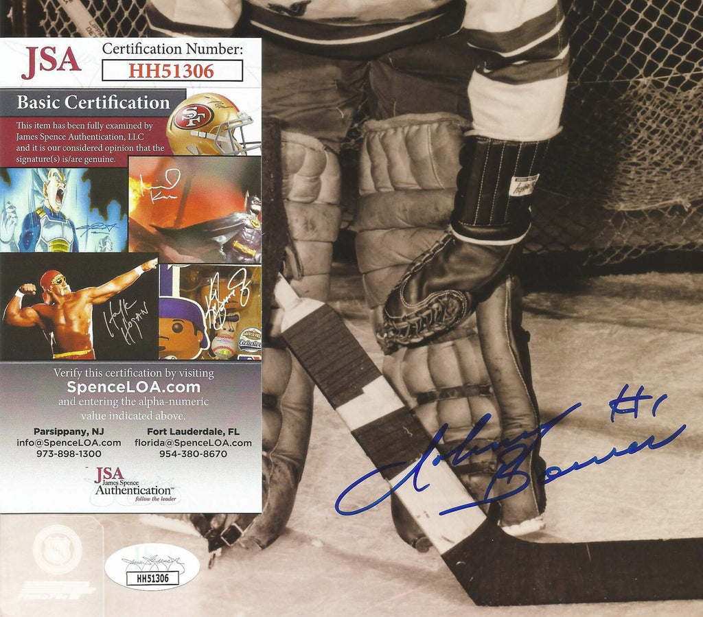 Johnny Bower New York Rangers HOF Signed/Autographed 8x10 B/W Photo JSA 150926