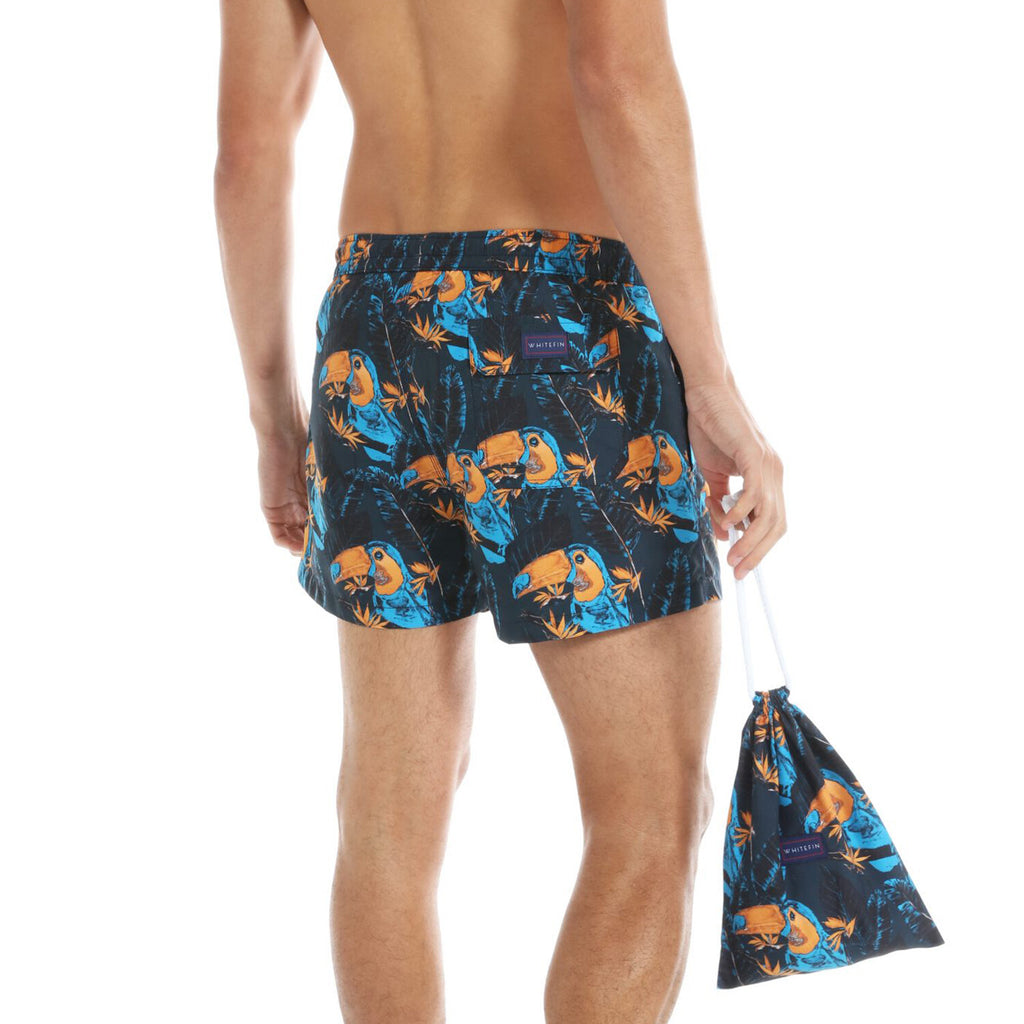 Parrots Swim Trunks // Dark Blue