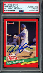 Ivan Rodriguez HOF Signed 1991 Donruss The Rookies Card #33 Rangers PSA/DNA