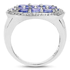 1.70 Carat Genuine Tanzanite .925 Sterling Silver Ring