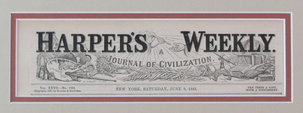 June 9, 1883 Harper's Weekly Newspaper Baseball of Future Photo Framed 190158