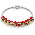 Christmas Red Hat Character Charm Bracelet – Festive Holiday Gift for Her