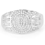 1.15 Carat Genuine White Diamond .925 Sterling Silver Ring