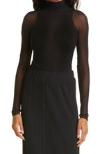 Max Mara Leisure Veles Sheer Mesh Top, Size Medium in Nero