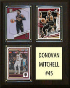 Donovan Mitchell 3 Card Plaque Donruss Hoops Fleer Topps 2023 2024 Cleveland Cavaliers