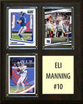 Eli Manning 10 3 Card Plaque Donruss Fleer Topps 2023 2024 New York Giants