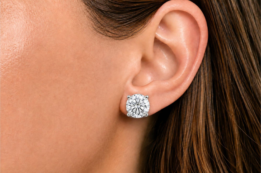 IGI Certified 14K Gold Lab Grown Diamond Solitaire Stud Earrings