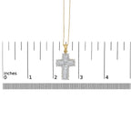 14K Yellow Gold 2.0 Cttw Multi-Row Diamond Cross Pendant Necklace