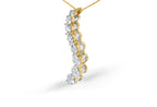 14k Yellow Gold 3.0 cttw Baguette and Brilliant Round-Cut Diamond Journey 18" Pendant Necklace (I-J Color, I2-I3 Clarity)