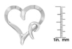 .925 Sterling Silver Heart Shaped Pendant Necklace
