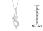 Espira 10K White Gold 1/5 cttw Round Cut Diamond Swirl Pendant Necklace (J-K, I1-I2)