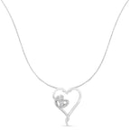 .925 Sterling Silver 1/10 cttw Diamond Heart Pendant Necklace (H-I, I1-I2)