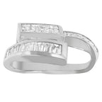 14K White Gold 2 cttw Princess and Baguette Cut Diamond Double Loop Pendant Necklace (G-H, VS1-VS2)