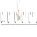 18K Yellow and White Gold 1 7/8 Cttw Princess Baguette Diamond Key Shaped 18" Pendant Necklace (H-I Color, SI1-SI2 Clarity)