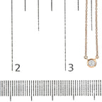 10K Gold Round Brilliant-Cut Diamond Modern Bezel-Set Solitaire 16"-18" Pendant Necklace (H-I Color, SI2-I1 Clarity)