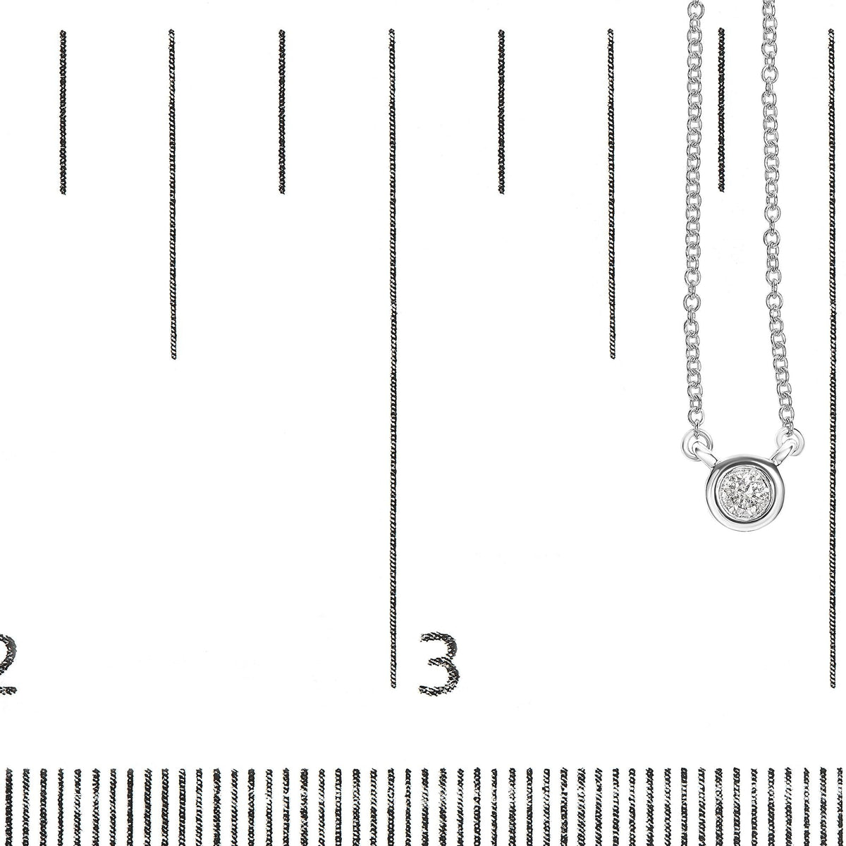 10K Gold Round Brilliant-Cut Diamond Modern Bezel-Set Solitaire 16"-18" Pendant Necklace (H-I Color, SI2-I1 Clarity)