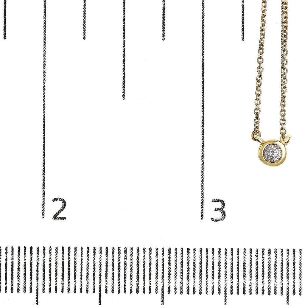 10K Gold Round Brilliant-Cut Diamond Modern Bezel-Set Solitaire 16"-18" Pendant Necklace (H-I Color, SI2-I1 Clarity)