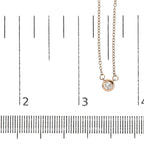 10K Gold Round Brilliant-Cut Diamond Modern Bezel-Set Solitaire 16"-18" Pendant Necklace (H-I Color, SI2-I1 Clarity)
