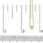 10K Gold Round Brilliant-Cut Diamond Modern Bezel-Set Solitaire 16"-18" Pendant Necklace (H-I Color, SI2-I1 Clarity)