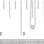 10K White Gold 1/2 Carat Round Brilliant-Cut Diamond Modern Bezel-Set Solitaire 16"-18" Pendant Necklace (H-I Color, SI2-I1 Clarity)