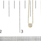 10K Gold Round Brilliant-Cut Diamond Modern Bezel-Set Solitaire 16"-18" Pendant Necklace (H-I Color, SI2-I1 Clarity)