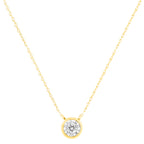10K Yellow Gold 1/4 Cttw Round Brilliant-Cut Diamond Modern Bezel-Set Solitaire Pendant Necklace (J-K Color, I2-I3 Clarity) - 16" with 2" Extender