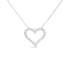 .925 Sterling Silver 2.0 Cttw Diamond Open Heart 18" Pendant Necklace (I-J Color, I2-I3 Clarity)