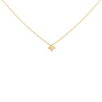 10K Yellow Gold 1/5 Cttw Bezel Set Princess Diamond Kite Shaped Solitaire Pendent Necklace
