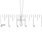 .925 Sterling Silver Diamond Accent Cross Ribbon 18" Pendant Necklace (I-J Color, I2-I3 Clarity)