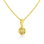 14K Yellow Gold Plated .925 Sterling Silver 1/2 Cttw Brilliant Round Cut Diamond Solitaire Milgrain 18" Pendant Necklace (K-L Color, I2-I3 Clarity)