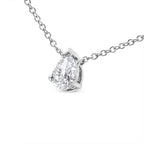 14K White Gold 1/2 Cttw Lab Grown Pear Shape Solitaire Diamond Pendent 18" Necklace (F-G Color, VS2-SI1 Clarity)