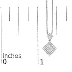 10K White Gold Princess Cut Diamond Geometric Pendant Necklace