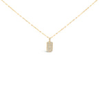 14K Yellow Gold 1/3 Cttw Diamond Dog Tag Pendant Necklaces 18"