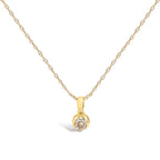 14K Yellow Gold Plated Silver 1/5 Cttw Diamond Openwork Pendant Necklace