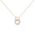 14K Yellow Gold Plated Sterling Silver 1/3 Cttw Diamond Interlocking Circles Necklace