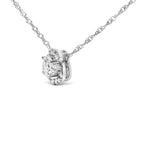 .925 Sterling Silver 1.0 Cttw Lab Grown Round-Cut Diamond Pendant Necklace 18"