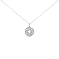 Sterling Silver 1 1/6 Cttw Diamond Openwork Medallion Pendant Necklace