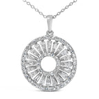Sterling Silver 1 1/6 Cttw Diamond Openwork Medallion Pendant Necklace