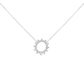 Sterling Silver 3/4 Cttw Diamond Starburst Medallion Pendant Necklace