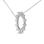 Sterling Silver 3/4 Cttw Diamond Starburst Medallion Pendant Necklace