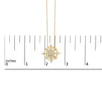 14K Yellow Gold Plated Sterling Silver 1/3 Cttw Diamond Compass Pendant Necklace